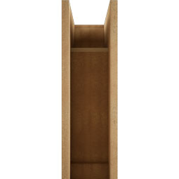 Ekena Millwork - BKTUR0756X28X28FST01RCPR - Timberthane Faux Wood Funston Style Bracket w/ Offset Brace, Traditional Ends, 7 1/2"W x 28"D x 28"H, Primed Tan