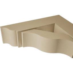 Ekena Millwork - BKTUR0756X28X28FST01RCPR - Timberthane Faux Wood Funston Style Bracket w/ Offset Brace, Traditional Ends, 7 1/2"W x 28"D x 28"H, Primed Tan