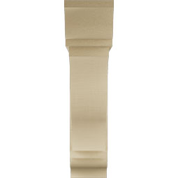 Ekena Millwork - BKTUR0756X32X32FST01RCPR - Timberthane Faux Wood Funston Style Bracket w/ Offset Brace, Traditional Ends, 7 1/2"W x 32"D x 32"H, Primed Tan