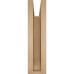 Ekena Millwork - BKTUR0352X14X14FST06RCPR - Timberthane Faux Wood Funston Style Bracket w/ Offset Brace, Slat Ends, 3 1/2"W x 14"D x 14"H, Primed Tan