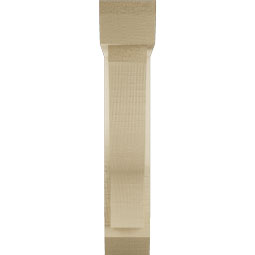 Ekena Millwork - BKTUR0352X14X18FST06RCPR - Timberthane Faux Wood Funston Style Bracket w/ Offset Brace, Slat Ends, 3 1/2"W x 14"D x 18"H, Primed Tan
