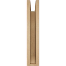 Ekena Millwork - BKTUR0352X14X18FST06RCPR - Timberthane Faux Wood Funston Style Bracket w/ Offset Brace, Slat Ends, 3 1/2"W x 14"D x 18"H, Primed Tan