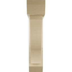 Ekena Millwork - BKTUR0352X16X16FST06RCPR - Timberthane Faux Wood Funston Style Bracket w/ Offset Brace, Slat Ends, 3 1/2"W x 16"D x 16"H, Primed Tan