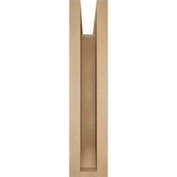 Ekena Millwork - BKTUR0352X16X16FST06RCPR - Timberthane Faux Wood Funston Style Bracket w/ Offset Brace, Slat Ends, 3 1/2"W x 16"D x 16"H, Primed Tan