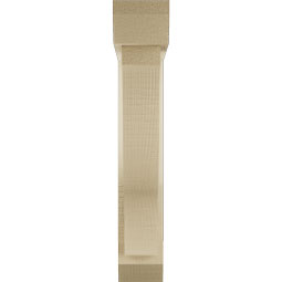 Ekena Millwork - BKTUR0352X16X20FST06RCPR - Timberthane Faux Wood Funston Style Bracket w/ Offset Brace, Slat Ends, 3 1/2"W x 16"D x 20"H, Primed Tan