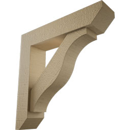 Ekena Millwork - BKTUROFST22 - Timberthane Rough Cedar Faux Wood Funston Slat Bracket w/ Offset Brace