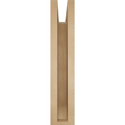 Ekena Millwork - BKTUR0352X18X18FST06RCPR - Timberthane Faux Wood Funston Style Bracket w/ Offset Brace, Slat Ends, 3 1/2"W x 18"D x 18"H, Primed Tan
