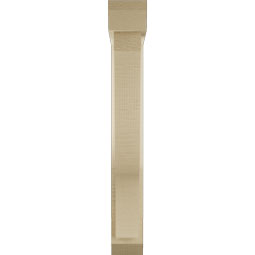 Ekena Millwork - BKTUR0352X18X26FST06RCPR - Timberthane Faux Wood Funston Style Bracket w/ Offset Brace, Slat Ends, 3 1/2"W x 18"D x 26"H, Primed Tan