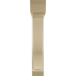 Ekena Millwork - BKTUR0352X20X20FST06RCPR - Timberthane Faux Wood Funston Style Bracket w/ Offset Brace, Slat Ends, 3 1/2"W x 20"D x 20"H, Primed Tan