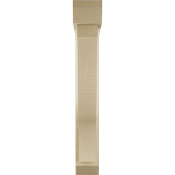 Ekena Millwork - BKTUR0352X20X24FST06RCPR - Timberthane Faux Wood Funston Style Bracket w/ Offset Brace, Slat Ends, 3 1/2"W x 20"D x 24"H, Primed Tan