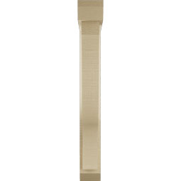Ekena Millwork - BKTUR0352X20X28FST06RCPR - Timberthane Faux Wood Funston Style Bracket w/ Offset Brace, Slat Ends, 3 1/2"W x 20"D x 28"H, Primed Tan