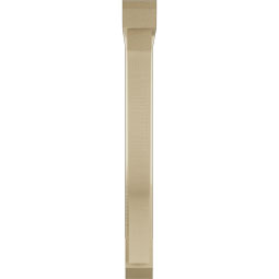 Ekena Millwork - BKTUR0352X24X32FST06RCPR - Timberthane Faux Wood Funston Style Bracket w/ Offset Brace, Slat Ends, 3 1/2"W x 24"D x 32"H, Primed Tan