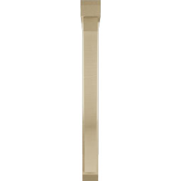 Ekena Millwork - BKTUR0352X28X36FST06RCPR - Timberthane Faux Wood Funston Style Bracket w/ Offset Brace, Slat Ends, 3 1/2"W x 28"D x 36"H, Primed Tan