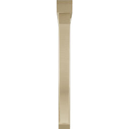 Ekena Millwork - BKTUR0352X34X34FST06RCPR - Timberthane Faux Wood Funston Style Bracket w/ Offset Brace, Slat Ends, 3 1/2"W x 34"D x 34"H, Primed Tan