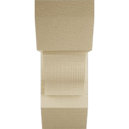 Ekena Millwork - BKTUR0554X14X14FST06RCPR - Timberthane Faux Wood Funston Style Bracket w/ Offset Brace, Slat Ends, 5 1/2"W x 14"D x 14"H, Primed Tan