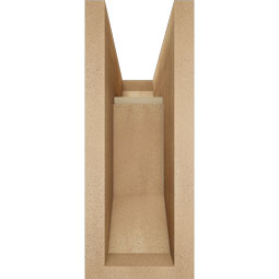 Ekena Millwork - BKTUR0554X14X14FST06RCPR - Timberthane Faux Wood Funston Style Bracket w/ Offset Brace, Slat Ends, 5 1/2"W x 14"D x 14"H, Primed Tan