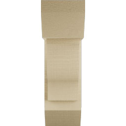 Ekena Millwork - BKTUR0554X14X18FST06RCPR - Timberthane Faux Wood Funston Style Bracket w/ Offset Brace, Slat Ends, 5 1/2"W x 14"D x 18"H, Primed Tan