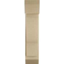 Ekena Millwork - BKTUR0554X14X26FST06RCPR - Timberthane Faux Wood Funston Style Bracket w/ Offset Brace, Slat Ends, 5 1/2"W x 14"D x 26"H, Primed Tan