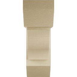 Ekena Millwork - BKTUR0554X16X16FST06RCPR - Timberthane Faux Wood Funston Style Bracket w/ Offset Brace, Slat Ends, 5 1/2"W x 16"D x 16"H, Primed Tan