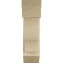 Ekena Millwork - BKTUR0554X16X20FST06RCPR - Timberthane Faux Wood Funston Style Bracket w/ Offset Brace, Slat Ends, 5 1/2"W x 16"D x 20"H, Primed Tan