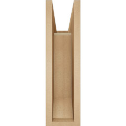 Ekena Millwork - BKTUR0554X16X20FST06RCPR - Timberthane Faux Wood Funston Style Bracket w/ Offset Brace, Slat Ends, 5 1/2"W x 16"D x 20"H, Primed Tan