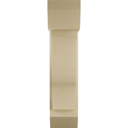 Ekena Millwork - BKTUR0554X16X24FST06RCPR - Timberthane Faux Wood Funston Style Bracket w/ Offset Brace, Slat Ends, 5 1/2"W x 16"D x 24"H, Primed Tan