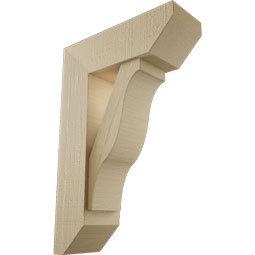 Ekena Millwork - BKTUR0554X16X24FST06RCPR - Timberthane Faux Wood Funston Style Bracket w/ Offset Brace, Slat Ends, 5 1/2"W x 16"D x 24"H, Primed Tan