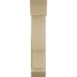 Ekena Millwork - BKTUR0554X16X28FST06RCPR - Timberthane Faux Wood Funston Style Bracket w/ Offset Brace, Slat Ends, 5 1/2"W x 16"D x 28"H, Primed Tan