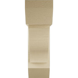 Ekena Millwork - BKTUR0554X18X18FST06RCPR - Timberthane Faux Wood Funston Style Bracket w/ Offset Brace, Slat Ends, 5 1/2"W x 18"D x 18"H, Primed Tan