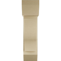 Ekena Millwork - BKTUR0554X18X22FST06RCPR - Timberthane Faux Wood Funston Style Bracket w/ Offset Brace, Slat Ends, 5 1/2"W x 18"D x 22"H, Primed Tan