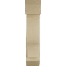 Ekena Millwork - BKTUR0554X18X26FST06RCPR - Timberthane Faux Wood Funston Style Bracket w/ Offset Brace, Slat Ends, 5 1/2"W x 18"D x 26"H, Primed Tan