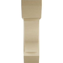 Ekena Millwork - BKTUR0554X20X20FST06RCPR - Timberthane Faux Wood Funston Style Bracket w/ Offset Brace, Slat Ends, 5 1/2"W x 20"D x 20"H, Primed Tan