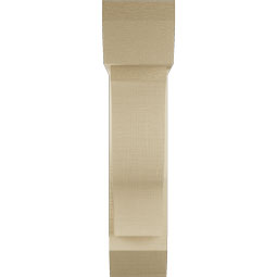 Ekena Millwork - BKTUR0554X20X24FST06RCPR - Timberthane Faux Wood Funston Style Bracket w/ Offset Brace, Slat Ends, 5 1/2"W x 20"D x 24"H, Primed Tan