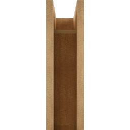 Ekena Millwork - BKTUR0554X22X22FST06RCPR - Timberthane Faux Wood Funston Style Bracket w/ Offset Brace, Slat Ends, 5 1/2"W x 22"D x 22"H, Primed Tan