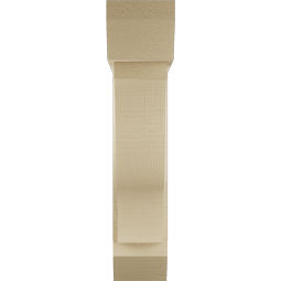Ekena Millwork - BKTUR0554X22X26FST06RCPR - Timberthane Faux Wood Funston Style Bracket w/ Offset Brace, Slat Ends, 5 1/2"W x 22"D x 26"H, Primed Tan