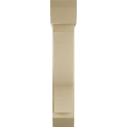 Ekena Millwork - BKTUR0554X22X30FST06RCPR - Timberthane Faux Wood Funston Style Bracket w/ Offset Brace, Slat Ends, 5 1/2"W x 22"D x 30"H, Primed Tan