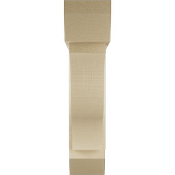 Ekena Millwork - BKTUR0554X24X24FST06RCPR - Timberthane Faux Wood Funston Style Bracket w/ Offset Brace, Slat Ends, 5 1/2"W x 24"D x 24"H, Primed Tan