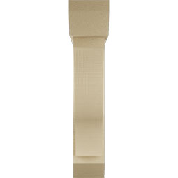 Ekena Millwork - BKTUR0554X24X28FST06RCPR - Timberthane Faux Wood Funston Style Bracket w/ Offset Brace, Slat Ends, 5 1/2"W x 24"D x 28"H, Primed Tan