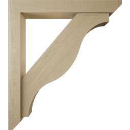 Ekena Millwork - BKTUR0554X42X48FST06RCPR - Timberthane Faux Wood Funston Style Bracket w/ Offset Brace, Slat Ends, 5 1/2"W x 42"D x 48"H, Primed Tan