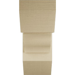 Ekena Millwork - BKTUR0756X18X18FST06RCPR - Timberthane Faux Wood Funston Style Bracket w/ Offset Brace, Slat Ends, 7 1/2"W x 18"D x 18"H, Primed Tan