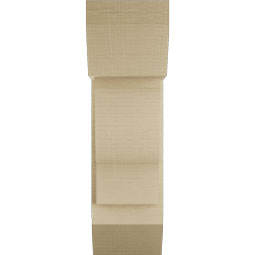 Ekena Millwork - BKTUR0756X18X26FST06RCPR - Timberthane Faux Wood Funston Style Bracket w/ Offset Brace, Slat Ends, 7 1/2"W x 18"D x 26"H, Primed Tan