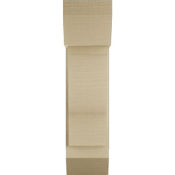 Ekena Millwork - BKTUR0756X18X30FST06RCPR - Timberthane Faux Wood Funston Style Bracket w/ Offset Brace, Slat Ends, 7 1/2"W x 18"D x 30"H, Primed Tan