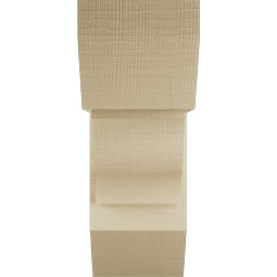 Ekena Millwork - BKTUR0756X20X20FST06RCPR - Timberthane Faux Wood Funston Style Bracket w/ Offset Brace, Slat Ends, 7 1/2"W x 20"D x 20"H, Primed Tan