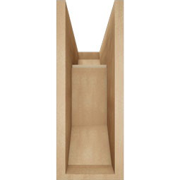 Ekena Millwork - BKTUR0756X20X20FST06RCPR - Timberthane Faux Wood Funston Style Bracket w/ Offset Brace, Slat Ends, 7 1/2"W x 20"D x 20"H, Primed Tan