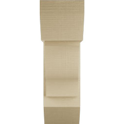 Ekena Millwork - BKTUR0756X20X24FST06RCPR - Timberthane Faux Wood Funston Style Bracket w/ Offset Brace, Slat Ends, 7 1/2"W x 20"D x 24"H, Primed Tan