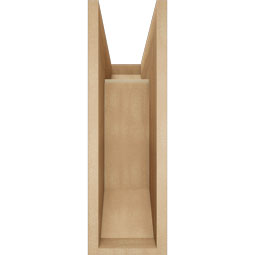 Ekena Millwork - BKTUR0756X20X24FST06RCPR - Timberthane Faux Wood Funston Style Bracket w/ Offset Brace, Slat Ends, 7 1/2"W x 20"D x 24"H, Primed Tan
