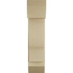 Ekena Millwork - BKTUR0756X20X32FST06RCPR - Timberthane Faux Wood Funston Style Bracket w/ Offset Brace, Slat Ends, 7 1/2"W x 20"D x 32"H, Primed Tan