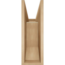 Ekena Millwork - BKTUR0756X22X22FST06RCPR - Timberthane Faux Wood Funston Style Bracket w/ Offset Brace, Slat Ends, 7 1/2"W x 22"D x 22"H, Primed Tan