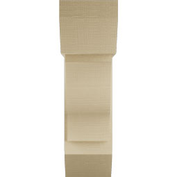 Ekena Millwork - BKTUR0756X22X26FST06RCPR - Timberthane Faux Wood Funston Style Bracket w/ Offset Brace, Slat Ends, 7 1/2"W x 22"D x 26"H, Primed Tan