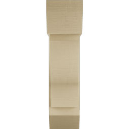 Ekena Millwork - BKTUR0756X22X30FST06RCPR - Timberthane Faux Wood Funston Style Bracket w/ Offset Brace, Slat Ends, 7 1/2"W x 22"D x 30"H, Primed Tan